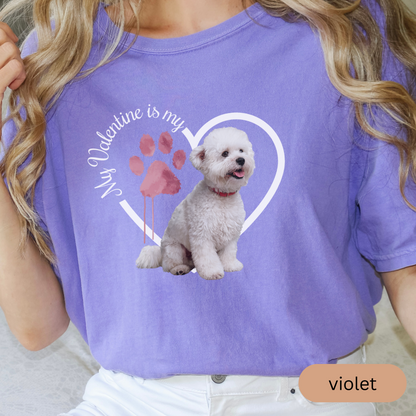 Valentine Bichon Frise Shirt, Bichon Frise Mom, Valentine Heart Dog, Valentine Dog Shirt, Gift for Dog Lover