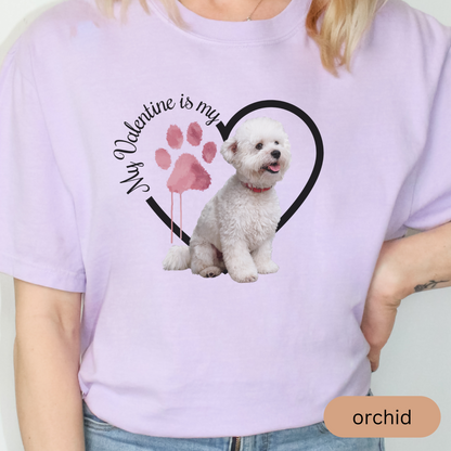 Valentine Bichon Frise Shirt, Bichon Frise Mom, Valentine Heart Dog, Valentine Dog Shirt, Gift for Dog Lover
