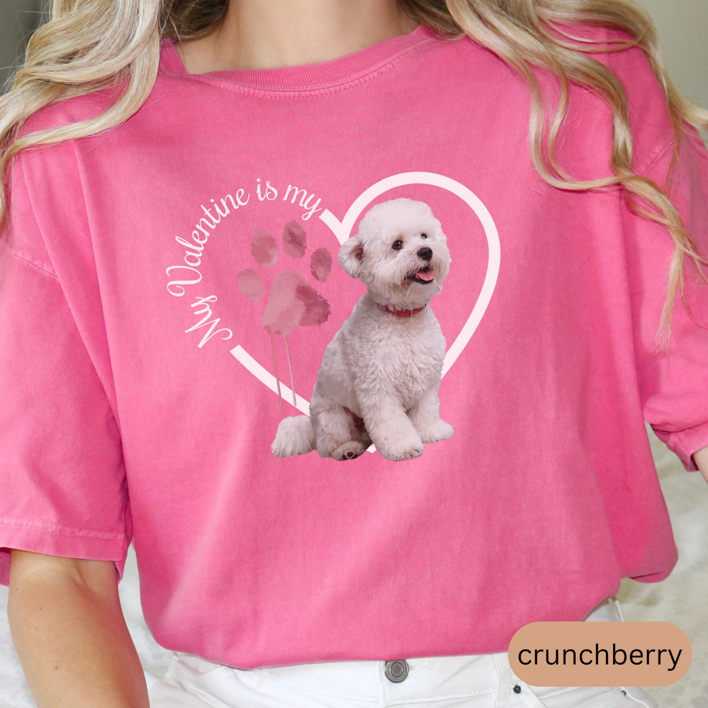 Valentine Bichon Frise Shirt, Bichon Frise Mom, Valentine Heart Dog, Valentine Dog Shirt, Gift for Dog Lover