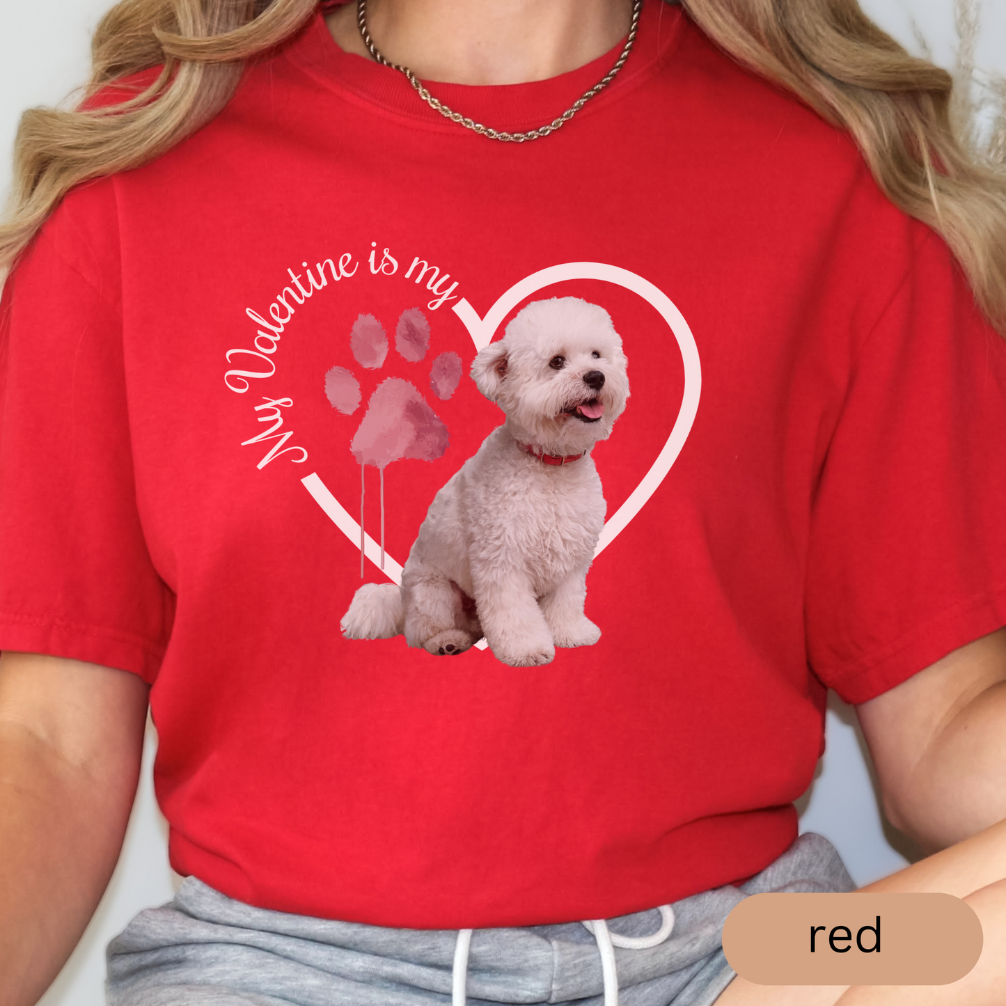 Valentine Bichon Frise Shirt, Bichon Frise Mom, Valentine Heart Dog, Valentine Dog Shirt, Gift for Dog Lover