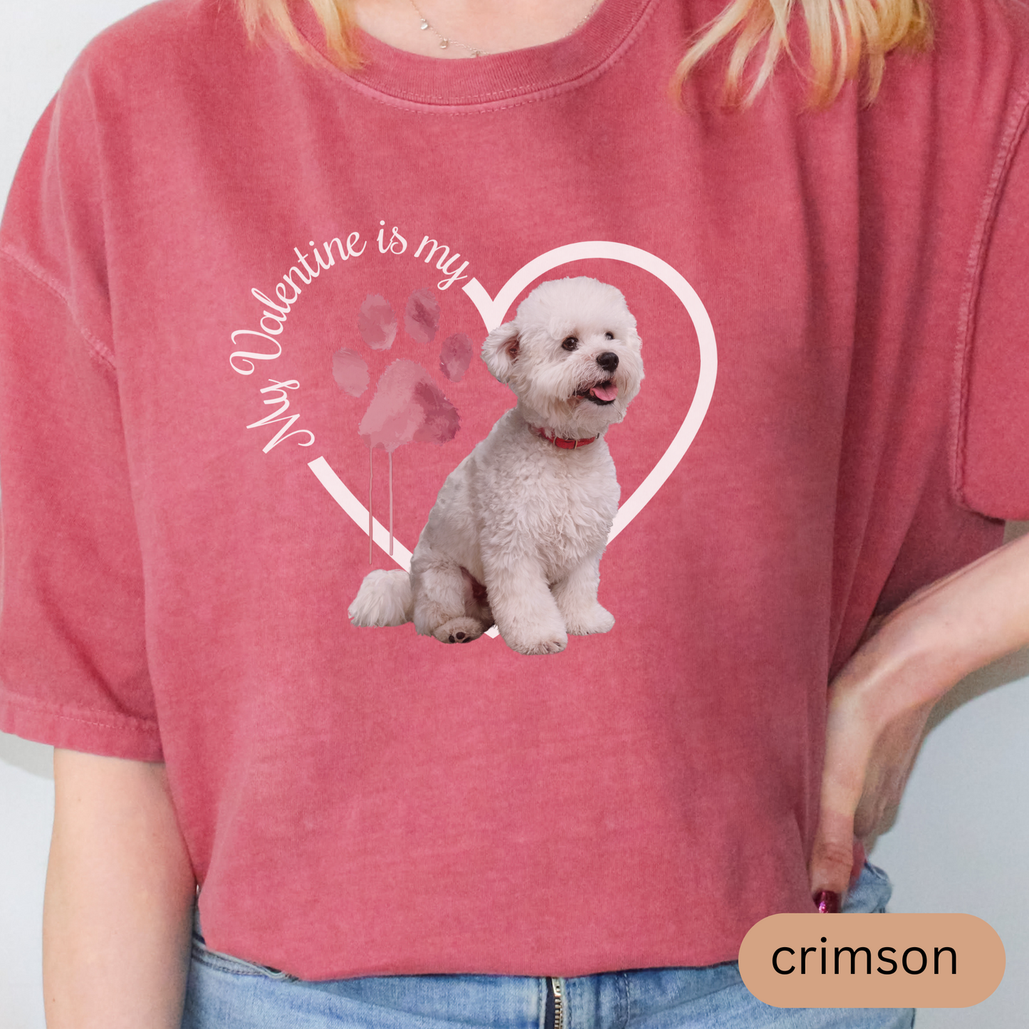 Valentine Bichon Frise Shirt, Bichon Frise Mom, Valentine Heart Dog, Valentine Dog Shirt, Gift for Dog Lover