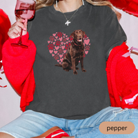 Load image into Gallery viewer, Heart Paw Print Chocolate Lab Comfort Colors T-shirt, Unisex Tee, Dog Lover Shirt, Cute Animal Graphic Tee, Pet Owner Gift
