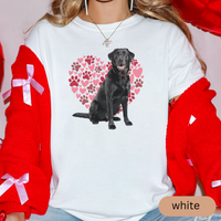 Load image into Gallery viewer, Heart Paw Print Black Lab Comfort Colors T-shirt, Unisex Tee, Dog Lover Shirt, Cute Animal Graphic Tee, Pet Owner Gift
