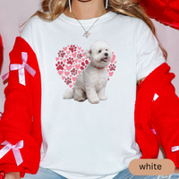 Load image into Gallery viewer, Heart Paw Print Bichon Frise Comfort Colors T-shirt, Unisex Tee, Dog Lover Shirt, Cute Animal Graphic Tee, Pet Owner Gift

