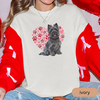 Load image into Gallery viewer, Heart Paw Print Black Cairn Terrier Comfort Colors T-shirt, Unisex Tee, Dog Lover Shirt, Cute Animal Graphic Tee, Pet Owner Gift
