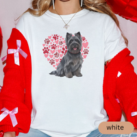 Load image into Gallery viewer, Heart Paw Print Black Cairn Terrier Comfort Colors T-shirt, Unisex Tee, Dog Lover Shirt, Cute Animal Graphic Tee, Pet Owner Gift
