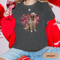 Load image into Gallery viewer, Heart Paw Print Yellow Lab Comfort Colors T-shirt, Unisex Tee, Dog Lover Shirt, Cute Animal Graphic Tee, Pet Owner Gift
