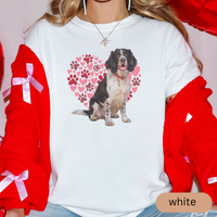Load image into Gallery viewer, Heart Paw Print Springer Spaniel Comfort Colors T-shirt, Unisex Tee, Dog Lover Shirt, Cute Animal Graphic Tee, Pet Owner Gift
