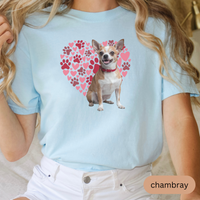 Load image into Gallery viewer, Heart Paw Print Chihuahua Comfort Colors T-shirt, Unisex Tee, Dog Lover Shirt, Cute Animal Graphic Tee, Pet Owner Gift
