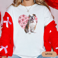 Load image into Gallery viewer, Heart Paw Print Bulldog Comfort Colors T-shirt, Unisex Tee, Dog Lover Shirt, Cute Animal Graphic Tee, Pet Owner Gift
