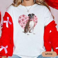 Load image into Gallery viewer, Heart Paw Print Boxer Comfort Colors T-shirt, Unisex Tee, Dog Lover Shirt, Cute Animal Graphic Tee, Pet Owner Gift
