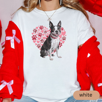 Load image into Gallery viewer, Heart Paw Print Boston Terrier Comfort Colors T-shirt, Unisex Tee, Dog Lover Shirt, Cute Animal Graphic Tee, Pet Owner Gift
