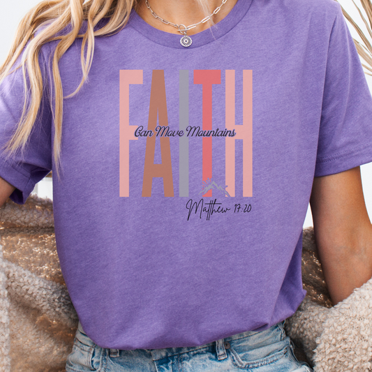 Faith Shirt, Faith Gift, Christian Shirts, Christian Gift, Love and Grace Shirt, Jesus, Matthew 17 20 verse shirt, Faith Can Move Mountains