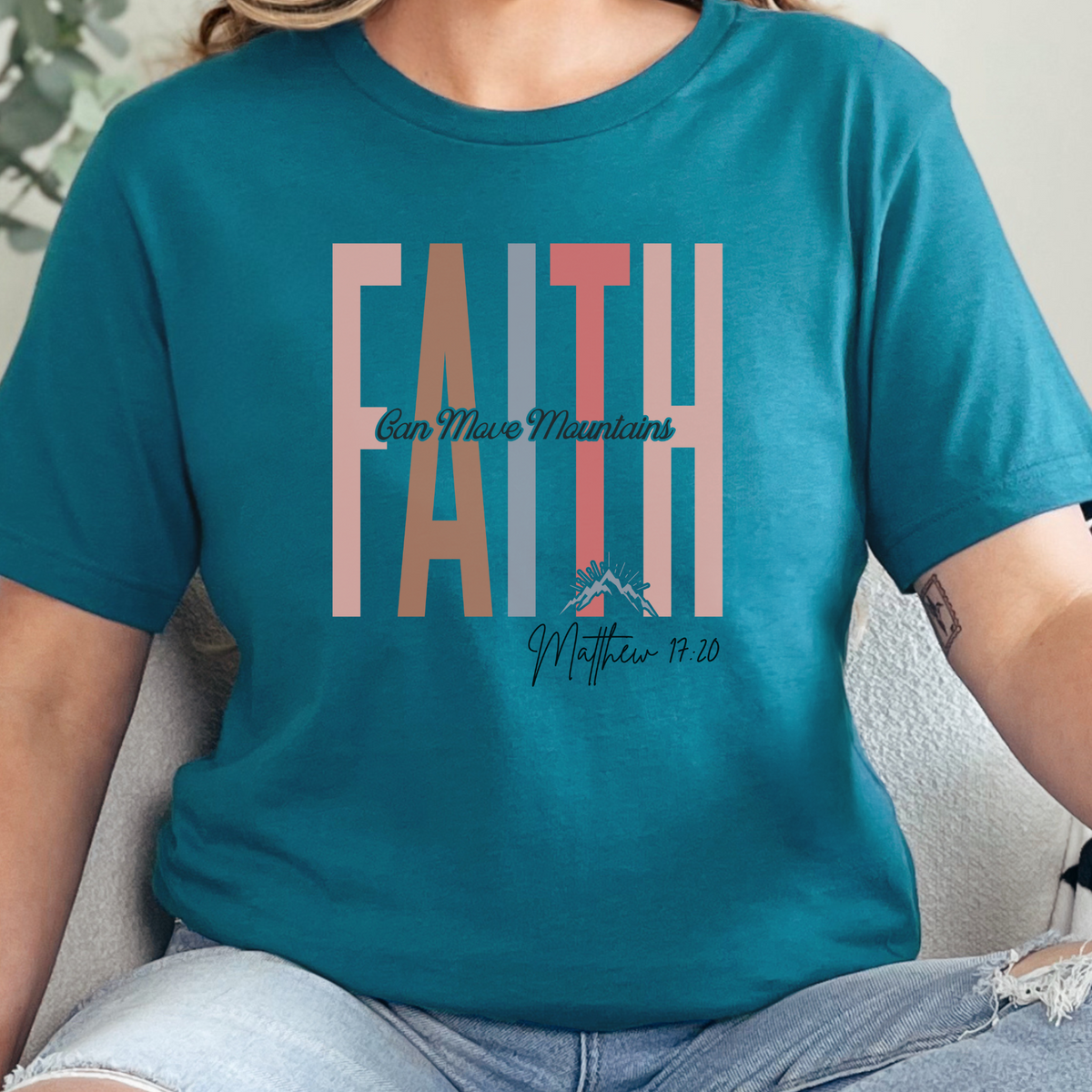 Faith Shirt, Faith Gift, Christian Shirts, Christian Gift, Love and Grace Shirt, Jesus, Matthew 17 20 verse shirt, Faith Can Move Mountains