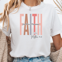 Load image into Gallery viewer, Faith Shirt, Faith Gift, Christian Shirts, Christian Gift, Love and Grace Shirt, Jesus, Matthew 17 20 verse shirt, Faith Can Move Mountains

