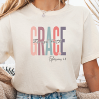 Load image into Gallery viewer, Faith Shirt, Faith Gift, Christian Gift, Christian Shirts, Love and Grace Shirt, Jesus, Ephesians 2 8 verse shirt, Grace Through Faith
