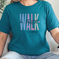 Load image into Gallery viewer, Faith Gift, Faith Shirt, Love and Grace Shirt, Christian Gift, Christian Shirts, Jesus, 2 Corinthians 5 7 verse shirt, Walk In Faith
