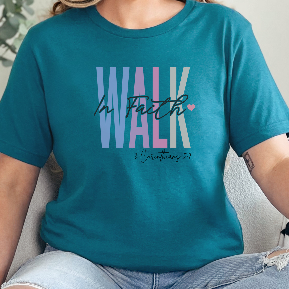 Faith Gift, Faith Shirt, Love and Grace Shirt, Christian Gift, Christian Shirts, Jesus, 2 Corinthians 5 7 verse shirt, Walk In Faith