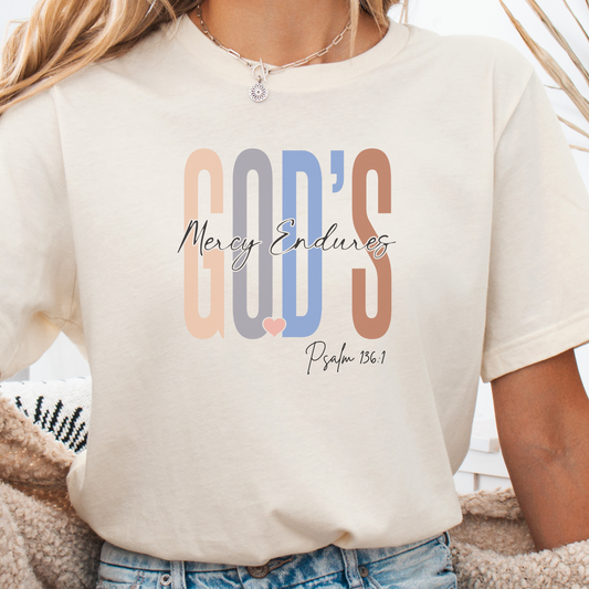 Faith Gift, Christian Gift, Love and Grace Shirt, Jesus, Christian Shirts, Faith Shirt, Psalm 136 verse shirt, Gods Mercy Endures