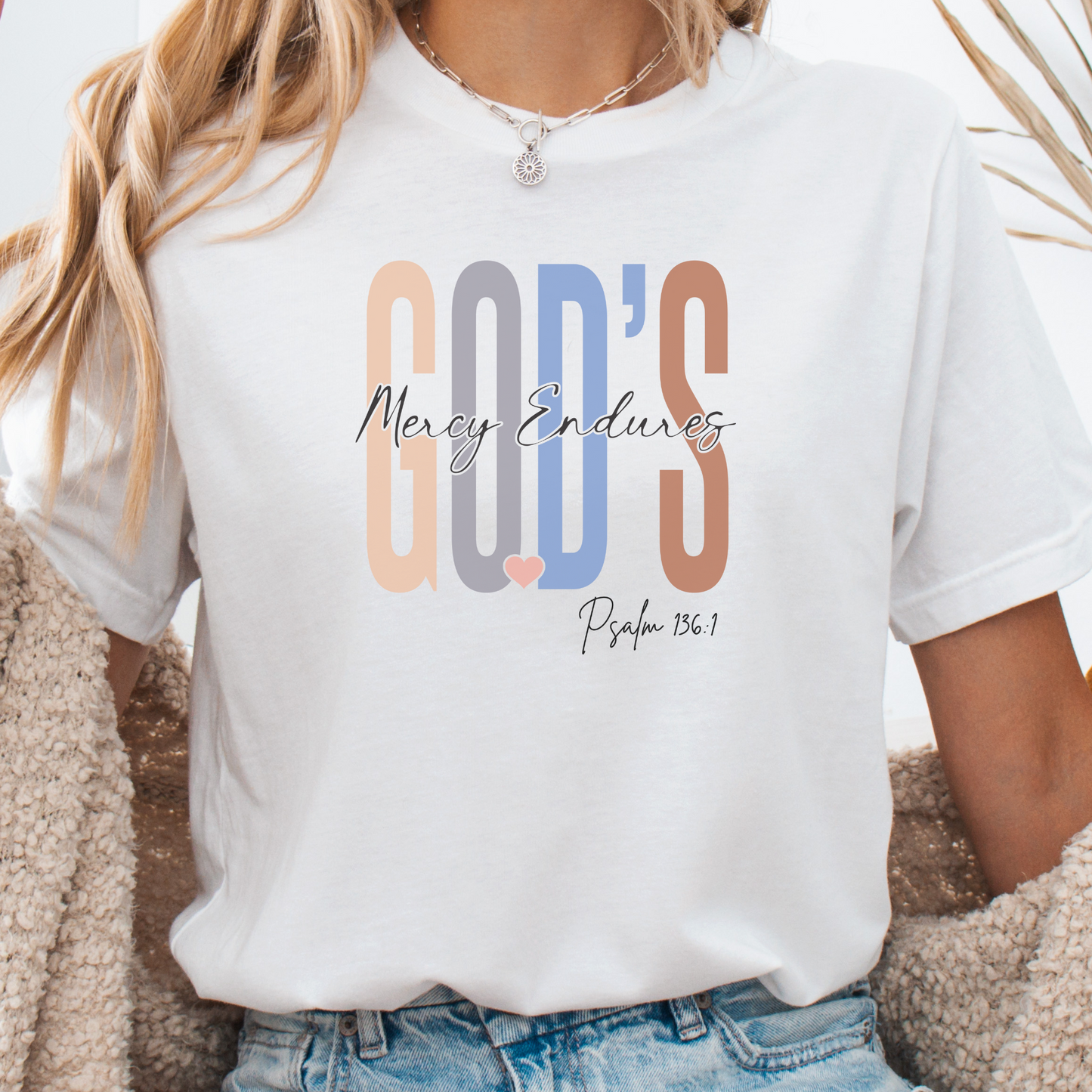 Faith Gift, Christian Gift, Love and Grace Shirt, Jesus, Christian Shirts, Faith Shirt, Psalm 136 verse shirt, Gods Mercy Endures