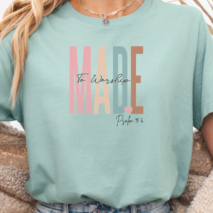 Christian Shirts, Faith Gift, Faith Shirt, Christian Gift, Love and Grace Shirt, Jesus, Psalm 95 6 verse shirt, Made to Worship