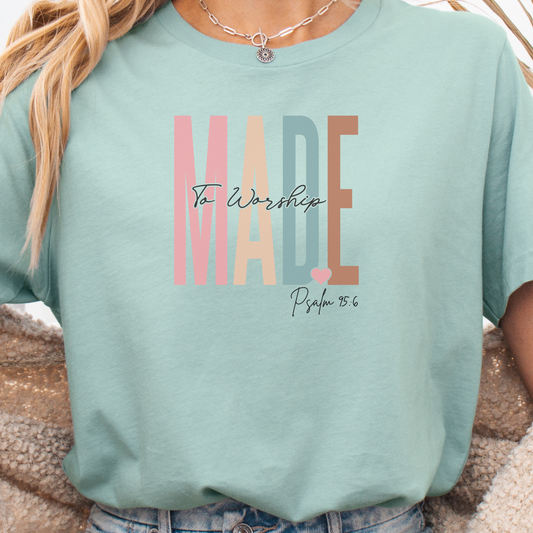 Christian Shirts, Faith Gift, Faith Shirt, Christian Gift, Love and Grace Shirt, Jesus, Psalm 95 6 verse shirt, Made to Worship