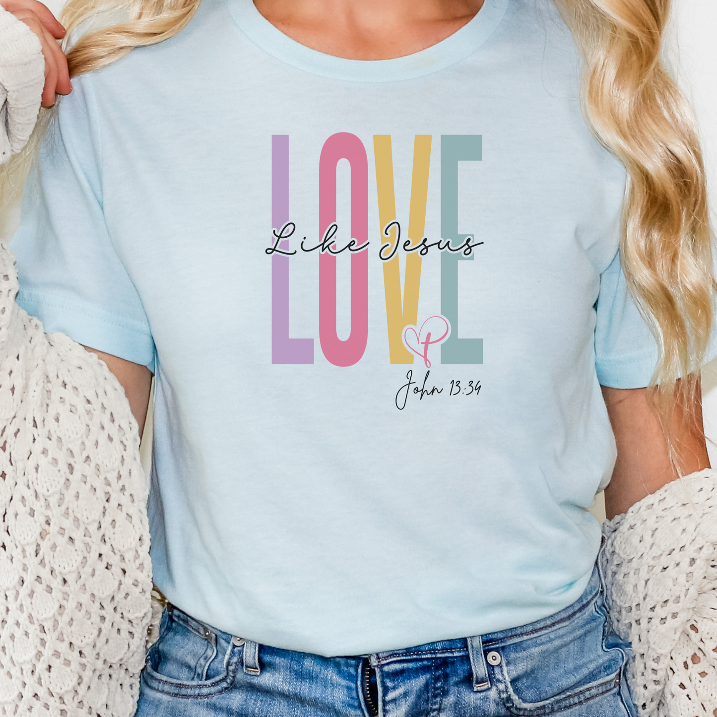 Christian Gift, Faith Gift, Christian Shirts, Faith Shirt, Love and Grace Shirt, Jesus, John 13 34 verse shirt, Love Like Jesus