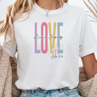 Load image into Gallery viewer, Christian Gift, Faith Gift, Christian Shirts, Faith Shirt, Love and Grace Shirt, Jesus, John 13 34 verse shirt, Love Like Jesus
