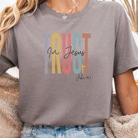 Load image into Gallery viewer, Love and Grace Shirt, Faith Gift, Christian Shirts, Faith Shirt, Christian Gift, Jesus, John 14 1 verse shirt, Trust in Jesus
