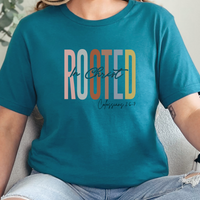 Load image into Gallery viewer, Faith Shirt, Christian Gift, Faith Gift, Christian Shirts, Love and Grace Shirt, Jesus, Colossians 2 6 7 verse shirt, Rooted In Christ
