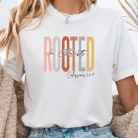 Load image into Gallery viewer, Faith Shirt, Christian Gift, Faith Gift, Christian Shirts, Love and Grace Shirt, Jesus, Colossians 2 6 7 verse shirt, Rooted In Christ
