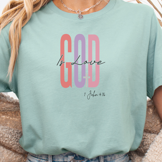 Faith Shirt, Christian Gift, Love and Grace Shirt, Faith Gift, Christian Shirts, Jesus, 1 John 4 16 verse shirt, God Is Love