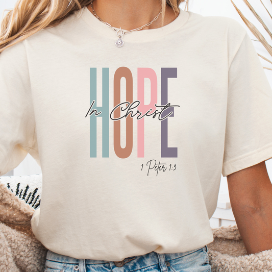 Faith Shirt, Christian Gift, Love and Grace Shirt, Jesus, Faith Gift, Christian Shirts, 1 Peter 1 3 verse shirt, Hope In Christ