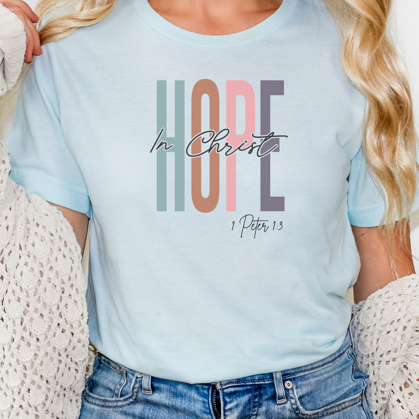 Faith Shirt, Christian Gift, Love and Grace Shirt, Jesus, Faith Gift, Christian Shirts, 1 Peter 1 3 verse shirt, Hope In Christ