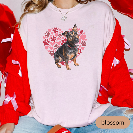 Heart Paw Print German Pinscher Comfort Colors T-shirt, Unisex Tee, Dog Lover Shirt, Cute Animal Graphic Tee, Pet Owner Gift