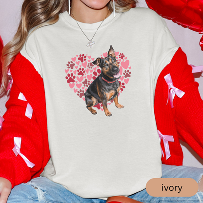 Heart Paw Print German Pinscher Comfort Colors T-shirt, Unisex Tee, Dog Lover Shirt, Cute Animal Graphic Tee, Pet Owner Gift