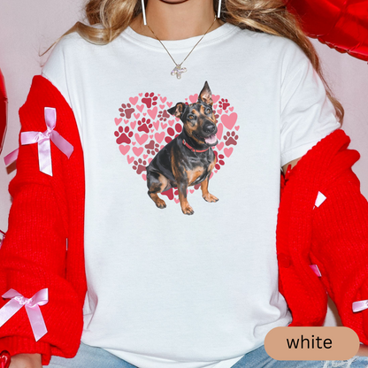 Heart Paw Print German Pinscher Comfort Colors T-shirt, Unisex Tee, Dog Lover Shirt, Cute Animal Graphic Tee, Pet Owner Gift