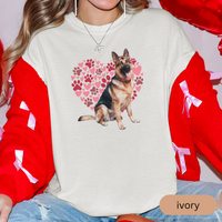Load image into Gallery viewer, Heart Paw Print German Shepherd Comfort Colors T-shirt, Unisex Tee, Dog Lover Shirt, Cute Animal Graphic Tee, Pet Owner Gift
