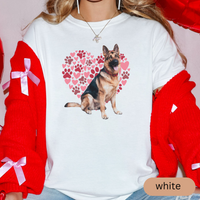 Load image into Gallery viewer, Heart Paw Print German Shepherd Comfort Colors T-shirt, Unisex Tee, Dog Lover Shirt, Cute Animal Graphic Tee, Pet Owner Gift
