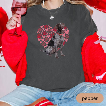 Heart Paw Print German Shorthaired Pointer Comfort Colors T-shirt, Unisex Tee, Dog Lover Shirt, Cute Animal Graphic Tee, Pet Owner Gift