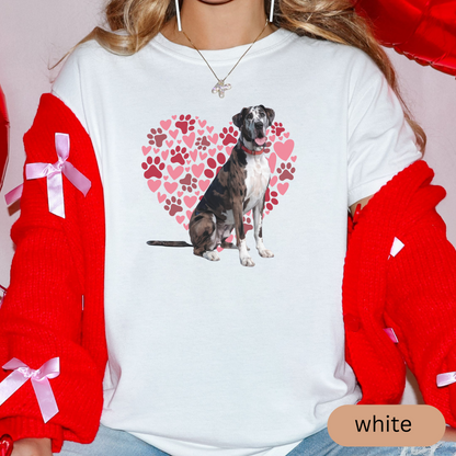 Heart Paw Print Great Dane Comfort Colors T-shirt, Unisex Tee, Dog Lover Shirt, Cute Animal Graphic Tee, Pet Owner Gift