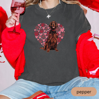 Load image into Gallery viewer, Heart Paw Print Irish Setter Comfort Colors T-shirt, Unisex Tee, Dog Lover Shirt, Cute Animal Graphic Tee, Pet Owner Gift

