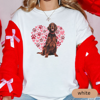Load image into Gallery viewer, Heart Paw Print Irish Setter Comfort Colors T-shirt, Unisex Tee, Dog Lover Shirt, Cute Animal Graphic Tee, Pet Owner Gift
