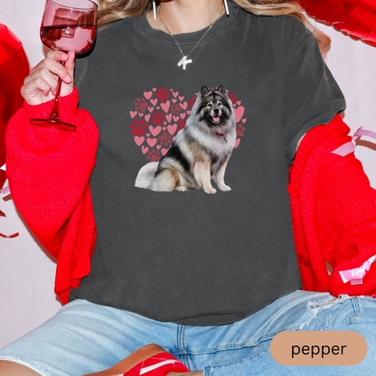 Heart Paw Print Keeshond Comfort Colors T-shirt, Unisex Tee, Dog Lover Shirt, Cute Animal Graphic Tee, Pet Owner Gift