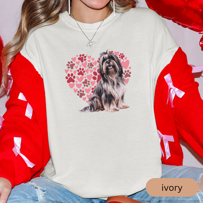 Heart Paw Print Bull Terrier Comfort Colors T-shirt, Unisex Tee, Dog Lover Shirt, Cute Animal Graphic Tee, Pet Owner Gift