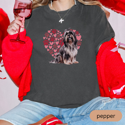 Heart Paw Print Bull Terrier Comfort Colors T-shirt, Unisex Tee, Dog Lover Shirt, Cute Animal Graphic Tee, Pet Owner Gift