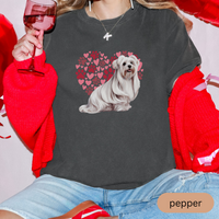 Load image into Gallery viewer, Heart Paw Print Maltese Comfort Colors T-shirt, Unisex Tee, Dog Lover Shirt, Cute Animal Graphic Tee, Pet Owner Gift
