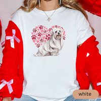 Load image into Gallery viewer, Heart Paw Print Maltese Comfort Colors T-shirt, Unisex Tee, Dog Lover Shirt, Cute Animal Graphic Tee, Pet Owner Gift
