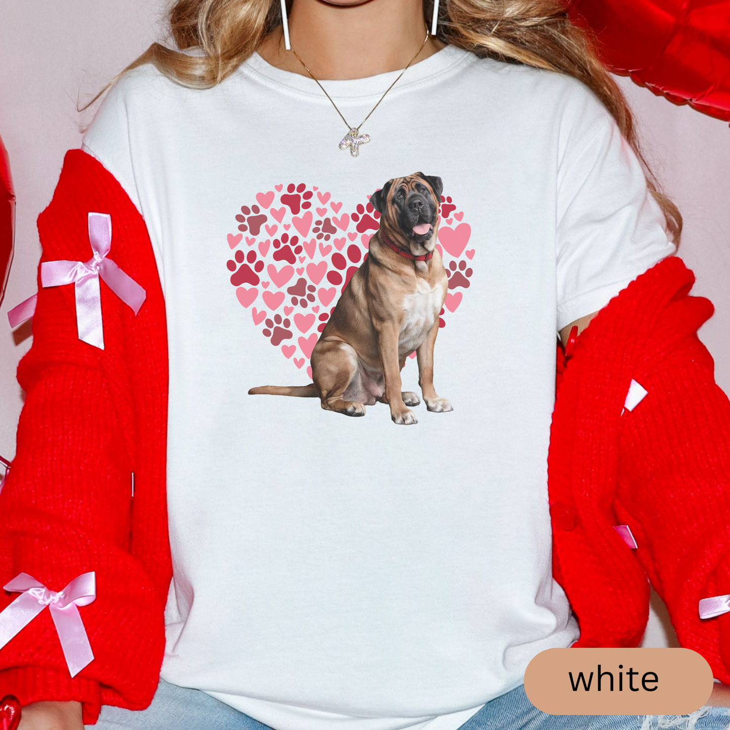 Heart Paw Print Mastiff Comfort Colors T-shirt, Unisex Tee, Dog Lover Shirt, Cute Animal Graphic Tee, Pet Owner Gift