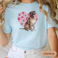 Load image into Gallery viewer, Heart Paw Print Mastiff Comfort Colors T-shirt, Unisex Tee, Dog Lover Shirt, Cute Animal Graphic Tee, Pet Owner Gift
